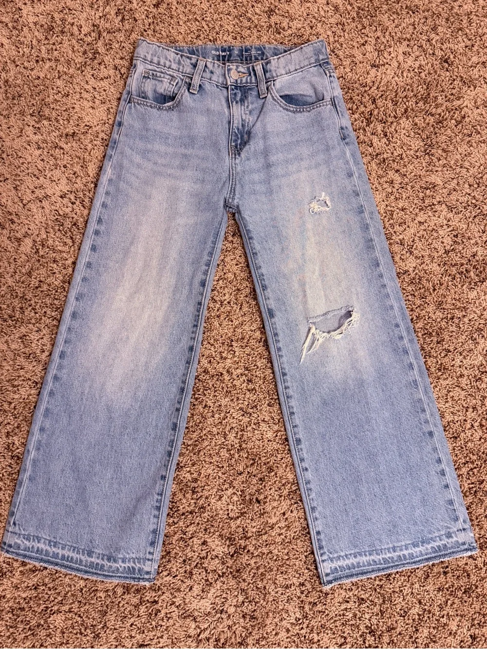 Old Navy High Rise Baggy Wide Leg Girls Jeans Size 12